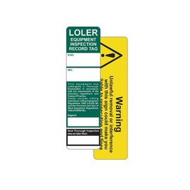 LOLER Equipment Inspection Tag Pack of 50 Polypropylene W50mm x H181mm