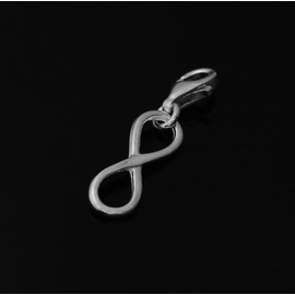 Infinity Symbol Clip on Charm Sterling Silver Women Charms Pendant Eternity C47C