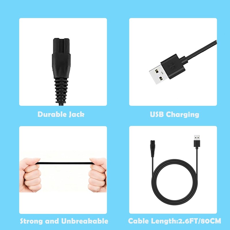 2 Pack Replacement Charger Cable for Electric Callus Remover for