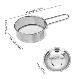 Koonafy Flour Sieve Stainless Steel Sieve Fine Mesh Sieve Fine Kitchen Sieve Mini Round Flour Sieve 304 Stainless Steel Fine 40 Mesh Small Professional Flour Sieve for Bakeries and Pastry Shops at