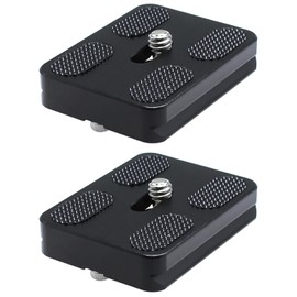 Bxian 2PCS Black 50mm Universal Tripod Metal Quick Release Plate with 1/4 Inch Camera Screw Tripod Mounting Plate Fit Camera Standard Tripods Ball Head