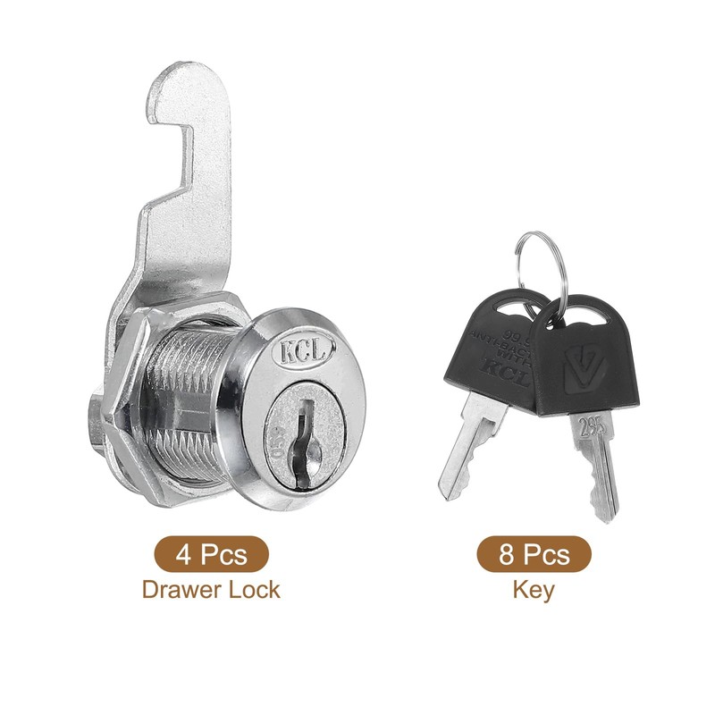 PATIKIL Cabinet Locks Keyed Different 4 Pcs Zinc Alloy Security