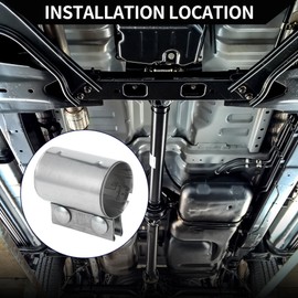 Hihaha Exhaust Pipe Clamp/Exhaust Muffler Tube Joint for Car Truck/Durable Stainless Steel 2.17" 87mm / 1 Pc Silver Tone