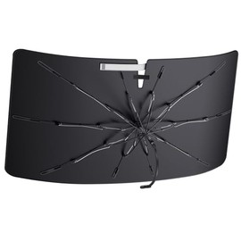 【車種専用傘】 LANTU ホンダ シビック 11代目用 サンシェード 傘型 折りたたみ式 曲がる傘柄 断熱 UVカット FL1/4型 車用サンシェード フロント ワンタッチ 収納 暑さ対策 シビックfl1 日よけ シェード アクセサリー 収納ポーチ付き 10cm露先が折れる可能