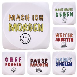 DealKits Office Anti-Stress Cube, Pack of 2 Funny Stress Cubes for Stress Relief with 6 Fun Actions, Anti-Stress Toy, Farewell Gift, Colleagues Gift with Gift Box for Employees