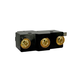 Automotive Authority 3-Terminal Micro Switch Replacement for EZGO, Cushman Electric Golf Carts (1971-1981), Snap Action, 15A, 250VAC - 3 Terminal, SPDT, Straight Long Arm Lever-Type Switch, Black