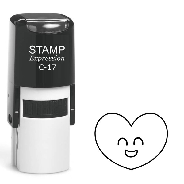 stampexpression - Smiling Heart Self Inking Rubber Stamp - Black