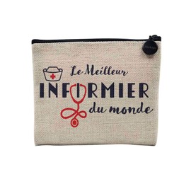 Canvas Bag - Le Best Le Meilleur du Monde Passion Work Leisure Sport Collegue Family - Linen Look Cosmetic Bag - Toiletry Bag - Purse, Nurse, Cosmetic bag