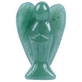 Loveliome Guardian Angel Statue,Hand Carved Stone Healing Crystal Figurines for Home Décor or Collectibles, 2 Inches, Green Aventurine