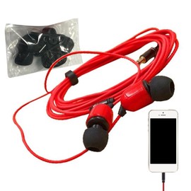 Ear Buds with Long Wired Cord | Wired in Ear Headphones with Microphone - Blocking Bass Ear Buds Headphones Corded for Long-Distance Usage for Computer and