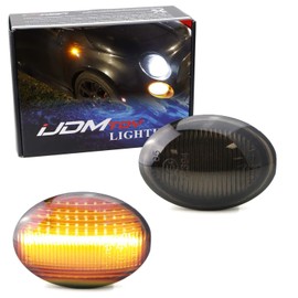 iJDMTOY Smoked Lens Amber Full LED Fender Side Marker Light Kit Compatible With 2007-19 Fiat 500 500e 500c Abarth, Powered by 20-SMD LED, Replace OEM Sidemarker Lamps