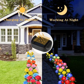 TYNLED Outdoor Solar Garden Stake Lights,Upgraded LED Solar Powered Light with 6 Rose Flowers, Waterproof Solar Decorative Lights for Patio Pathway Courtyard Garden Lawn