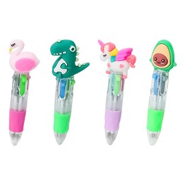 Sarini 12pcs Multicolor Pens Multicolor Ballpoint Pens 4 In 1 Ballpoint Pen Mini Retractable Fun Pens For Boys Girls Party Bag Office School Supplies
