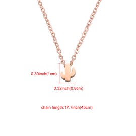 AMOR SPES 3pcs Sister Necklace for Women Best Friends Pendant Necklace Set for Mother Daughter Silver Gold Rose Gold Stainless Steel (Cactus)