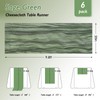 Fixwal 6 Pack Sage Green Cheesecloth Table Runners, Pleated Boho