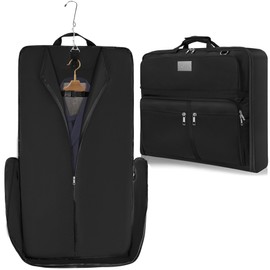 AKOZLIN Travel Luggage Garment Bag Foldable Hanging Suit Bag with Shoulder Strap For Men Women Business Simplified