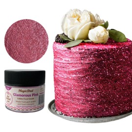 Oh Sweet Art Edible Glitter dust GLAMOROUS PINK  ( 6 grams ) Magic dust , Kosher, Gluten free