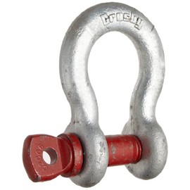 Crosby Screw Pin Anchor Shackle Carbon Steel, Galvanized, 6-1/2 Ton WLL, 7/8" Size, G-209