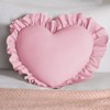 OHS Pink Heart Cushion, Soft Comfy Heart Pillow with Frills