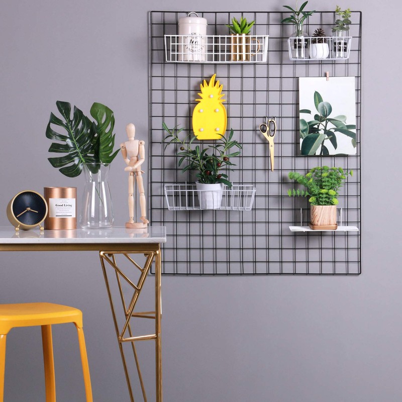 Kaforise Vinyl Dipped Wire Wall Grid Panel, Multifunction Photo Hanging