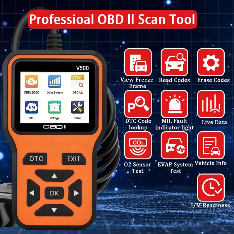 OBD2 Scanner Diagnostic Tool - Check Engine Light Code Scanner
