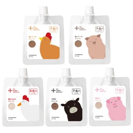 The kindest Meat Puree Ole Set, Weaning Food, Mid-Term, Baby Food Set, Liver, Pig, Chicken, Cow Paste, Iron, 5 Types x 1 Each