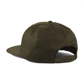 MKR Snapback Flat Peak Cap Baseball Hat 5 Panel 100% Cotton - Army Green