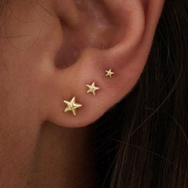 3Pcs Flat Back Earrings for Women Cartilage Earrings for Women Gold Butterfly Earring Trendy Jewelry Gifts