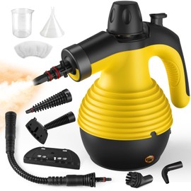 Handheld Pressurized Steam Cleaner with 9PCS Accessories, Multi-Surface Steamer for Cleaning with Safety Lock, 12.8OZ Large Water Tank Upholstery Grout Steam Cleaner for Home, Car, Floor