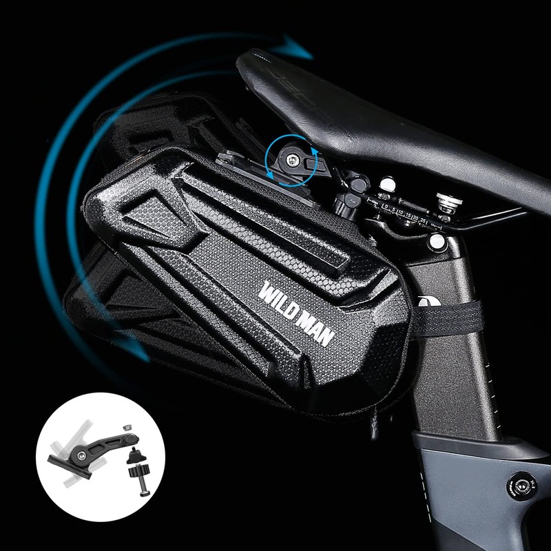 WILD MAN 1.2L Quick Release Hard Shell Rainproof Bike Saddle