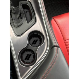 REMOCH for Dodge Challenger Accessories 2024 2023 2022-2015, Custom Interior Cup Holder Insert Coasters Door Pocket Center Console Liners Pads (Black Trim) - 11 PCS Set