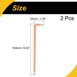 WorkBless 5mm Ball End Hex Key Wrench 2 Pcs, l Shaped Long Arm S2 Steel Repairing Tool