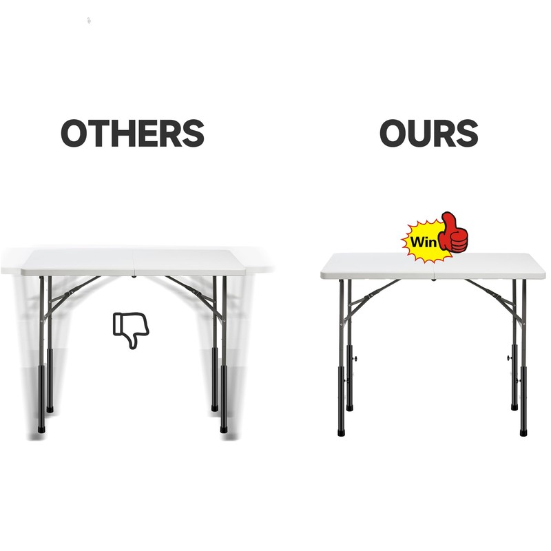 Laowu 8 PCS Folding Table Leg Extenders, 2 Levels Adjustable