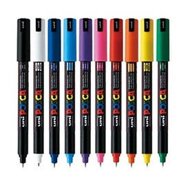 POSCA PC-1MR Paint Marker Pens - 0.7mm Nib - Pack of 10 Colours