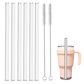Straw Replacement Compatible for Reduce Tumbler 40oz 50oz with Handle 6pcs Reusable Straw with 2 Brush Reusable