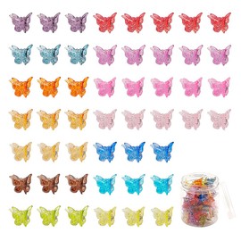 50 Packs Assorted Color Butterfly Hair Clips, Beautiful Mini Butterfly Hair Clips Hair Accessories for Women and Girls (Black, brown，white)