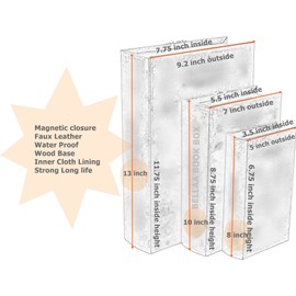 Bellaa 28007 Decorative Book Boxes World Map Pattern Vintage Bookends Invisible Secret Storage Box Set of 3 Magnetic Cover Faux Leather Wood Accent