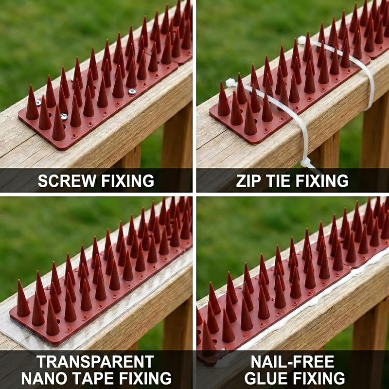 KOKMEYA Bird Spikes,Brown 12 Pack,Bird Spikes for Outside to Keep