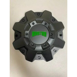 DFD Wheels C-051 Matte Black w/ Green Logo Wheel Center Cap