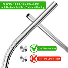 TRHDFW 304 Stainless Steel Straw Drink car Cup 40 oz Extended Straw Color Milk Tea Metal Straw