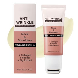 Retinol Firming Neck Cream, Collagen Neck Creams for Tightening and Firming, Neck & Shoulder and Chest Firming Cream with Roller, Skin Care for Sagging Skin, Reduce Wrinkles Fine Lines & Double Chin