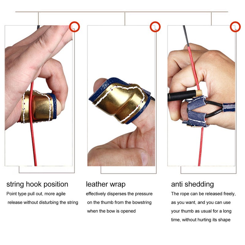 Leather Archery Thumb Ring Archery Finger Protector Guard for Traditional