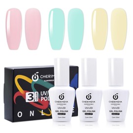 Cherimoya Juego de Esmaltes de Uñas en Gel Semipermanentes 3 Colores 15ml