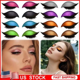 Unbranded Lazy Eye Shadow Eyelash Patch, Eyeshadow Eyelashes Makeup Stickers 8 Colors