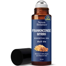 Frankincense & Myrrh Essential Oil Roll-On 10ml - 100% Pure, Natural Oil with Grapeseed for Aromatherapy & Skin Care - Nexon Botanics