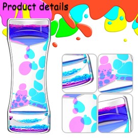 FKYTION Liquid Motion Bubbler Timer Pack of 3 Colorful Liquid Sensory Toys ADHD Fidget Toy Calm Relaxing Desk Toys