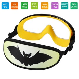 ruigao Kids Swimming Goggles Fabric Strap Age 4-7, Toddler Goggles No Hair Pull, Child Swim Mask/Bungee Strap/Neoprene Padded