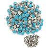 Weebee 100 Sets Blue Turquoise Rivets With Caps 8Mm Round