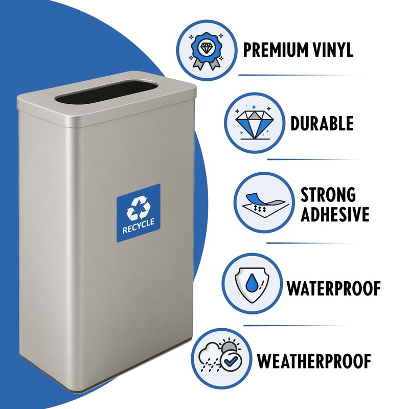 Sticky Expressions | Recycle Stickers for Trash Bins (4 Pack)