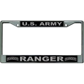 U.S. Army Ranger in Gray Chrome License Plate Frame